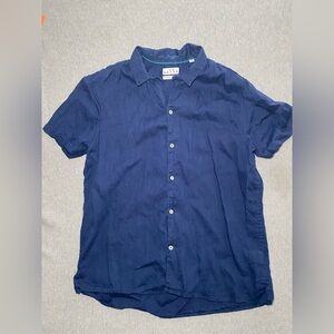 Ike Behar Men’s XL Linen Short Sleeve Button Up Shirt Casual